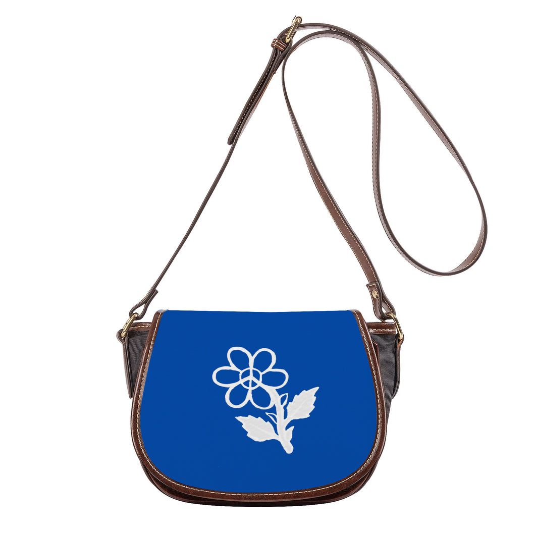 Ti Amo I love you - Exclusive Brand - Dark Blue - White Daisy - Saddle Bag