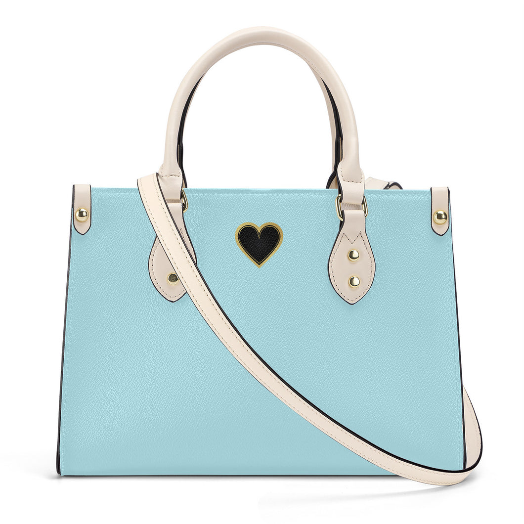 Ti Amo I love you - Exclusive Brand - Pale Sky Blue - Luxury Womens PU Tote Bag - Cream Straps