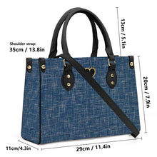 Load image into Gallery viewer, Ti Amo I love you - Exclusive Brand - Dark Grey Blue Denim - Luxury Womens PU Tote Bag - Black Straps
