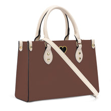 Load image into Gallery viewer, Ti Amo I love you - Exclusive Brand - Tobacco Brown - Luxury Womens PU Tote Bag - Cream Straps
