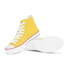 Load image into Gallery viewer, Ti Amo I love you - Exclusive Brand - Mustard Yellow - White Daisy - High Top Canvas Shoes - White  Soles
