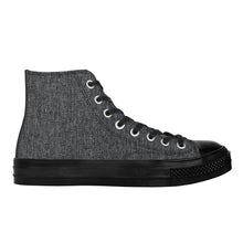 Load image into Gallery viewer, Ti Amo I love you - Exclusive Brand - Charcoal Grey Denim - High Top Canvas Shoes - Black  Soles
