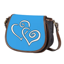 Load image into Gallery viewer, Ti Amo I love you - Exclusive Brand - Deep Sky - Double White Heart - Saddle Bag
