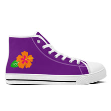 Load image into Gallery viewer, Ti Amo I love you - Exclusive Brand  - Purple Iris - High-Top Canvas Shoes - White Soles
