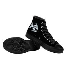 Load image into Gallery viewer, Ti Amo I love you - Exclusive Brand - Black - Angry Fish - High Top Canvas Shoes - Black  Soles
