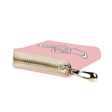 Load image into Gallery viewer, Ti Amo I love you - Exclusive Brand - Your Pink 2 - Double White Heart - PU Leather - Zipper Card Holder
