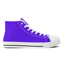 Load image into Gallery viewer, Ti Amo I love you - Exclusive Brand - Dark Purple- High-Top Canvas Shoes ⁶- White Soles
