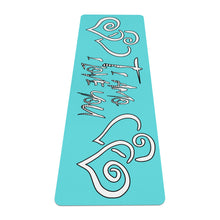 Load image into Gallery viewer, Ti Amo I love you - Exclusive Brand - Medium Turquoise Blue - Yoga Mat
