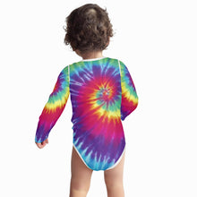 Load image into Gallery viewer, Ti Amo I love you - Exclusive Brand  - Rainbow Tie-Dye - Baby Long-Sleeve Bodysuit
