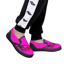 Load image into Gallery viewer, Ti Amo I love you - Exclusive Brand - Hot Magenta - Skeleton Hands with Heart - Kids Slip-on shoes - Black Soles
