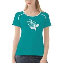 Load image into Gallery viewer, Ti Amo I love you - Exclusive Brand - Veridian Green - White Daisy - Women&#39;s T shirt - Sizes XS-2XL
