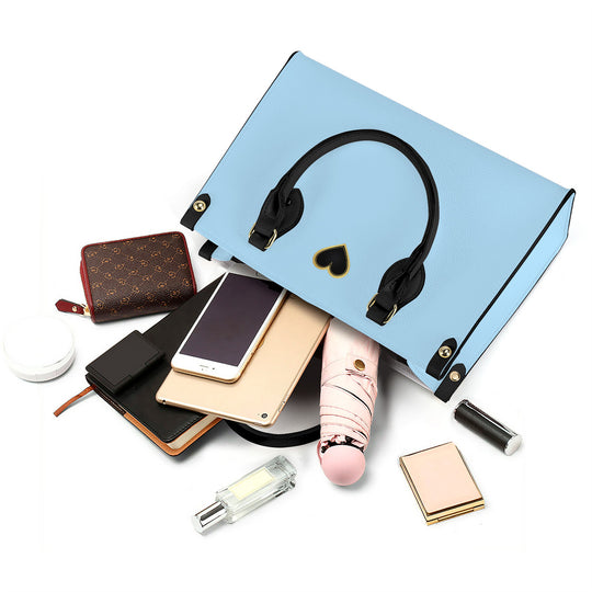 Ti Amo I love you - Exclusive Brand - Regent St Blue - Luxury Womens PU Tote Bag - Black Straps