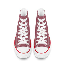 Load image into Gallery viewer, Ti Amo I love you - Exclusive Brand - Spinel Rose - White Daisy - High Top Canvas Shoes - White  Soles
