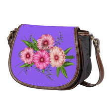 Load image into Gallery viewer, Ti Amo I love you - Exclusive Brand - Heliotrope 3 - Pink Floral - Saddle Bag
