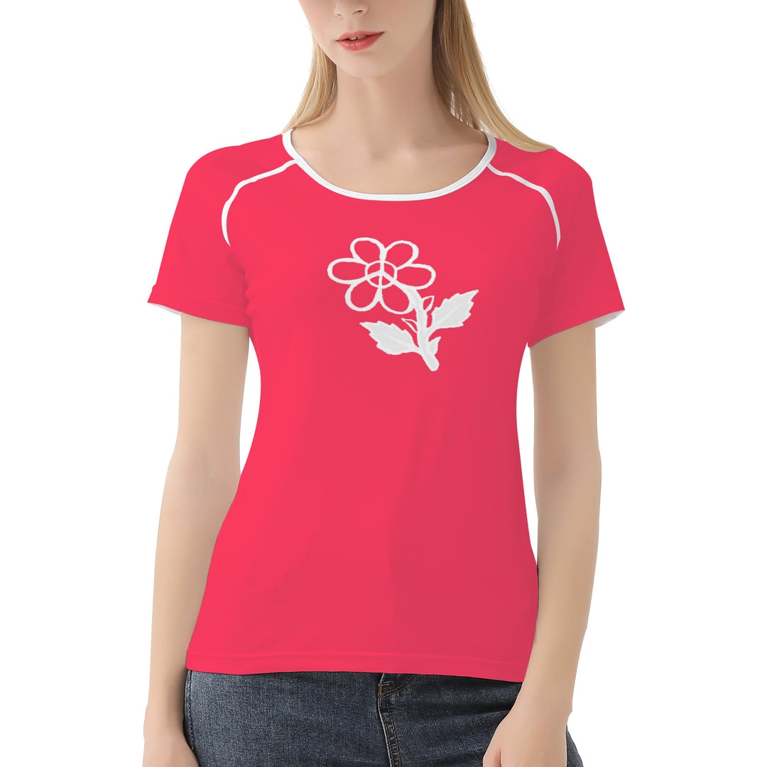Ti Amo I love you - Exclusive Brand - Radical Red - White Daisy - Women's T shirt
