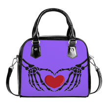 Load image into Gallery viewer, Ti Amo I love you - Exclusive Brand  - Heliotrope 3 - Skeleton Hands with Heart - Shoulder Handbag
