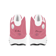 Load image into Gallery viewer, Ti Amo I love you - Exclusive Brand - Old Pink - Double Heart Logo - Mens / Womens - Unisex  Basketball Shoes - White Laces
