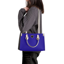 Load image into Gallery viewer, Ti Amo I love you - Exclusive Brand - Egyptian Blue - Luxury Womens PU Tote Bag - Cream Straps
