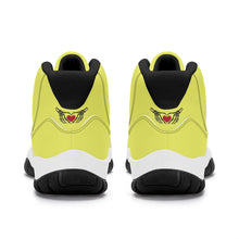 Load image into Gallery viewer, Ti Amo I love you - Exclusive Brand - Sandy Yellow  - Skeleton Hands with Heart -  High Top Air Retro Sneakers - Black Laces
