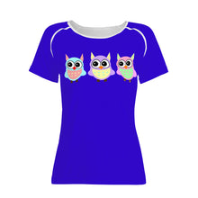 Load image into Gallery viewer, Ti Amo I love you - Exclusive Brand - Violet Blue - 3 Owls -  Women&#39;s T shirt - Sizes XS-2XL
