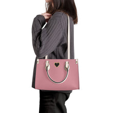 Load image into Gallery viewer, Ti Amo I love you - Exclusive Brand - Ruddy Pink- Luxury Womens PU Tote Bag - Cream Straps
