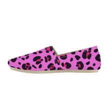 Load image into Gallery viewer, Ti Amo I love you  - Exclusive Brand - Persian Pink with Cerise Leopard Spots - Womens Casual Flat Driving Shoes
