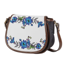 Load image into Gallery viewer, Ti Amo I love you - Exclusive Brand - Concrete - Blue Floral - Saddle Bag
