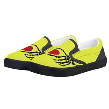 Load image into Gallery viewer, Ti Amo I love you - Exclusive Brand  - Lemonaide - Skeleton Hands with Heart - Kids Slip-on shoes - Black Soles
