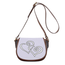 Load image into Gallery viewer, Ti Amo I love you - Exclusive Brand - Grey Cloud 2 - Double White Heart - Saddle Bag
