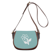 Load image into Gallery viewer, Ti Amo I love you - Exclusive Brand - Shadow Green 2 - White Daisy - Saddle Bag
