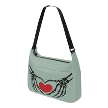 Load image into Gallery viewer, Ti Amo I love you - Exclusive Brand - Summer Green - Skeleton Heart Hands  -  Journey Computer Shoulder Bag
