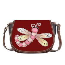 Load image into Gallery viewer, Ti Amo I love you - Exclusive Brand - Dark Burgundy - Dragonfly - Saddle Bag
