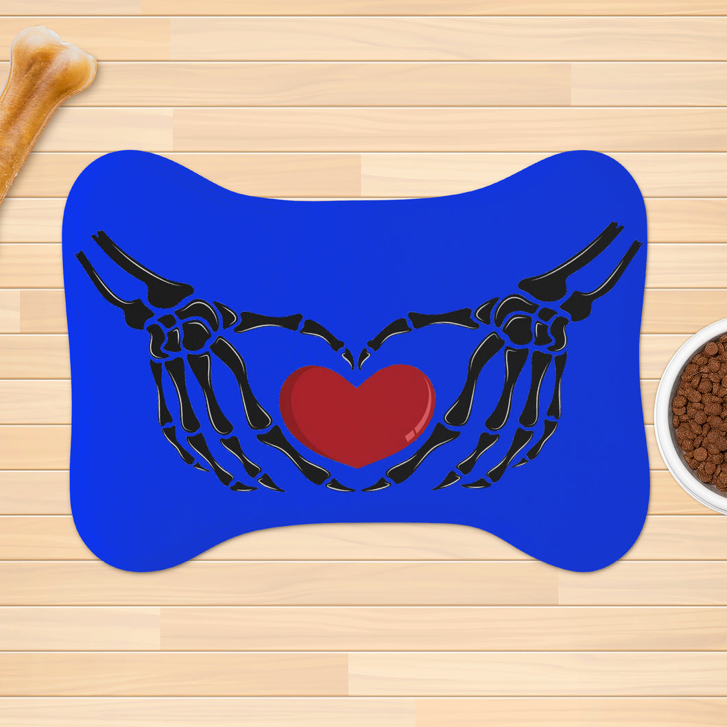 Ti Amo I love you - Exclusive Brand  - Blue Blue Eyes - Skeleton Hands with Heart  - Big Paws Pet Rug