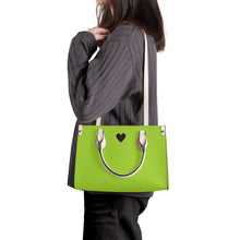 Load image into Gallery viewer, Ti Amo I love you - Exclusive Brand - Kiwi Green - Luxury Womens PU Tote Bag - Cream Straps
