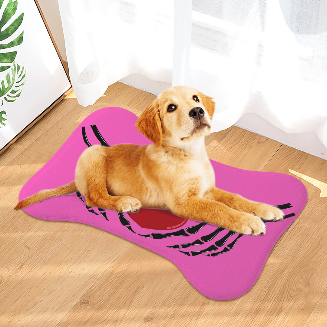 Ti Amo I love you - Exclusive Brand - Hot Pink - Skeleton Hands with Heart  - Big Paws Pet Rug