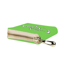 Load image into Gallery viewer, Ti Amo I love you - Exclusive Brand - Pastel Green - Double White Heart - PU Leather - Zipper Card Holder
