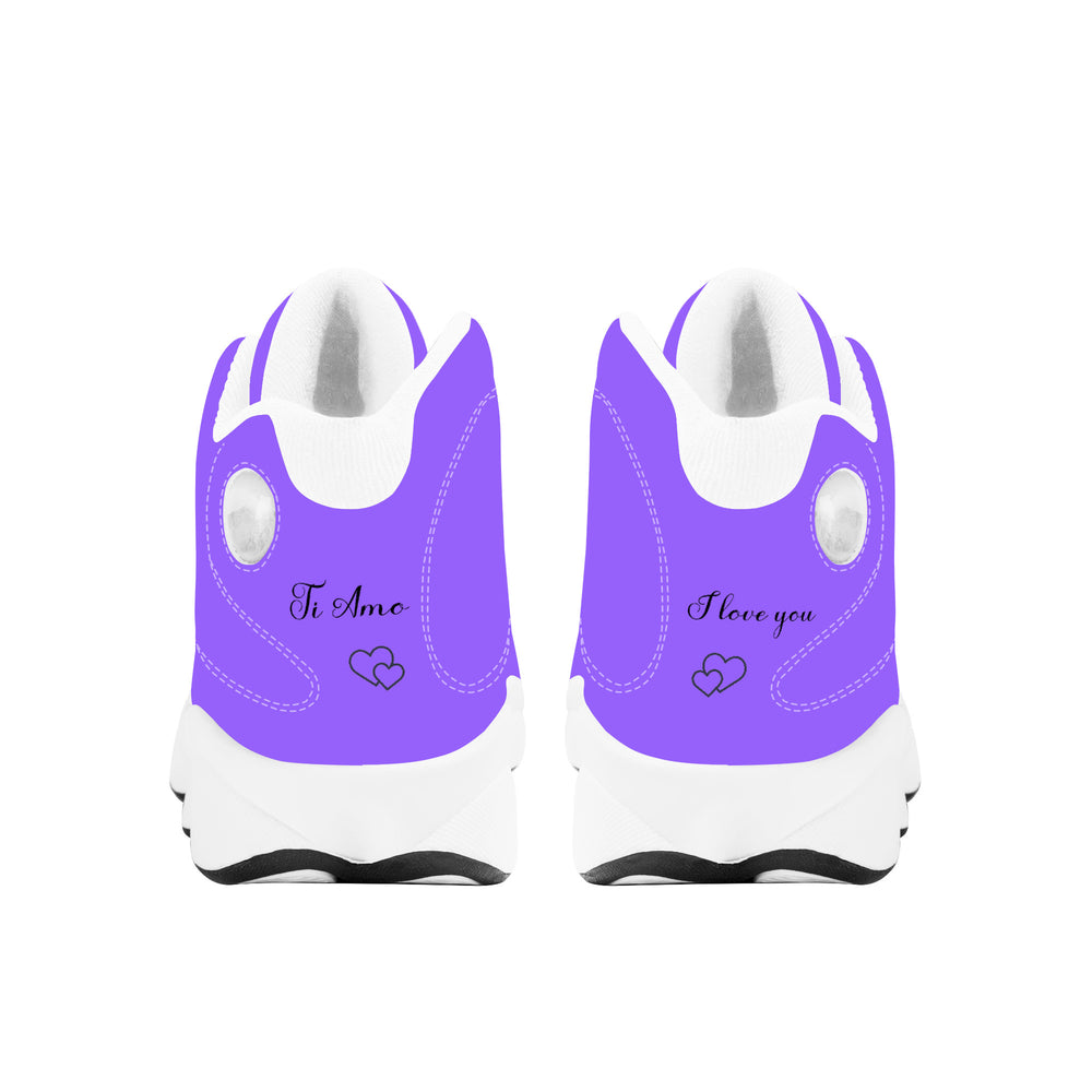Ti Amo I love you - Exclusive Brand - Heliotrope 3 - Mens / Womens - Unisex  Basketball Shoes - White Laces