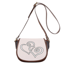 Load image into Gallery viewer, Ti Amo I love you - Exclusive Brand - Forget Me Not - Double White Heart - Saddle Bag
