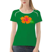 Load image into Gallery viewer, Ti Amo I love you - Exclusive Brand - Fun Green - Hawaiian Flower - Women&#39;s T shirt - Sizes XS-2XL
