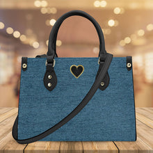 Load image into Gallery viewer, Ti Amo I love you - Exclusive Brand - Denim Blue Bayoux - Luxury Womens PU Tote Bag - Black Straps
