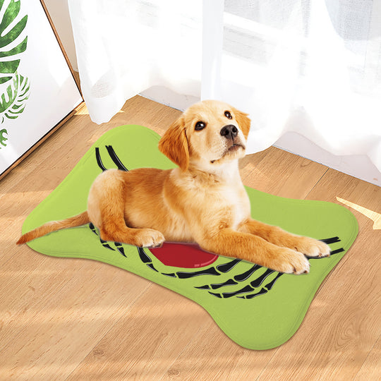 Ti Amo I love you - Exclusive Brand - Yellow Green - Skeleton Hands with Heart  - Big Paws Pet Rug
