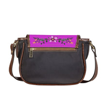 Load image into Gallery viewer, Ti Amo I love you - Exclusive Brand - Bright Orchid - Floral Bouquet - Saddle Bag
