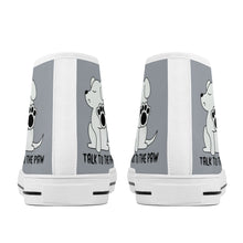 Load image into Gallery viewer, Ti Amo I love you  - Exclusive Brand - Gray Chateau - Talk to the Paw - High-Top Canvas Shoes - White
