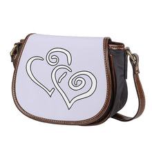 Load image into Gallery viewer, Ti Amo I love you - Exclusive Brand - Grey Cloud 2 - Double White Heart - Saddle Bag
