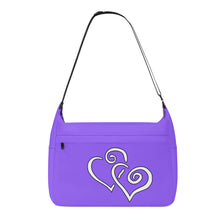 Load image into Gallery viewer, Ti Amo I love you - Exclusive Brand - Heliotrope 3 -  Double White Heart - Journey Computer Shoulder Bag
