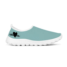 Load image into Gallery viewer, Ti Amo I love you - Exclusive Brand - Shadow Green 2 - Black Heart - Women&#39;s Mesh Running Shoes - White Soles
