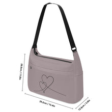 Load image into Gallery viewer, Ti Amo I love you - Exclusive Brand  - Dusty Gray 2 - Double Script Heart - Journey Computer Shoulder Bag
