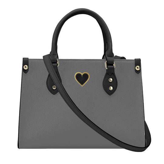 Ti Amo I love you - Exclusive Brand - Dove Gray - Luxury Womens PU Tote Bag - Black Straps