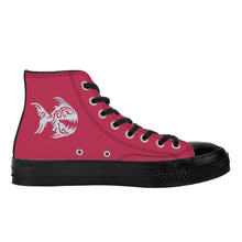 Load image into Gallery viewer, Ti Amo I love you - Exclusive Brand - Vivd Magenta - Angry Fish - High Top Canvas Shoes - Black  Soles
