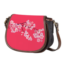 Load image into Gallery viewer, Ti Amo I love you - Exclusive Brand - Radical Red - Pink Floral -  Saddle Bag
